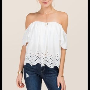 NWT Francesca’s purple off the shoulder top